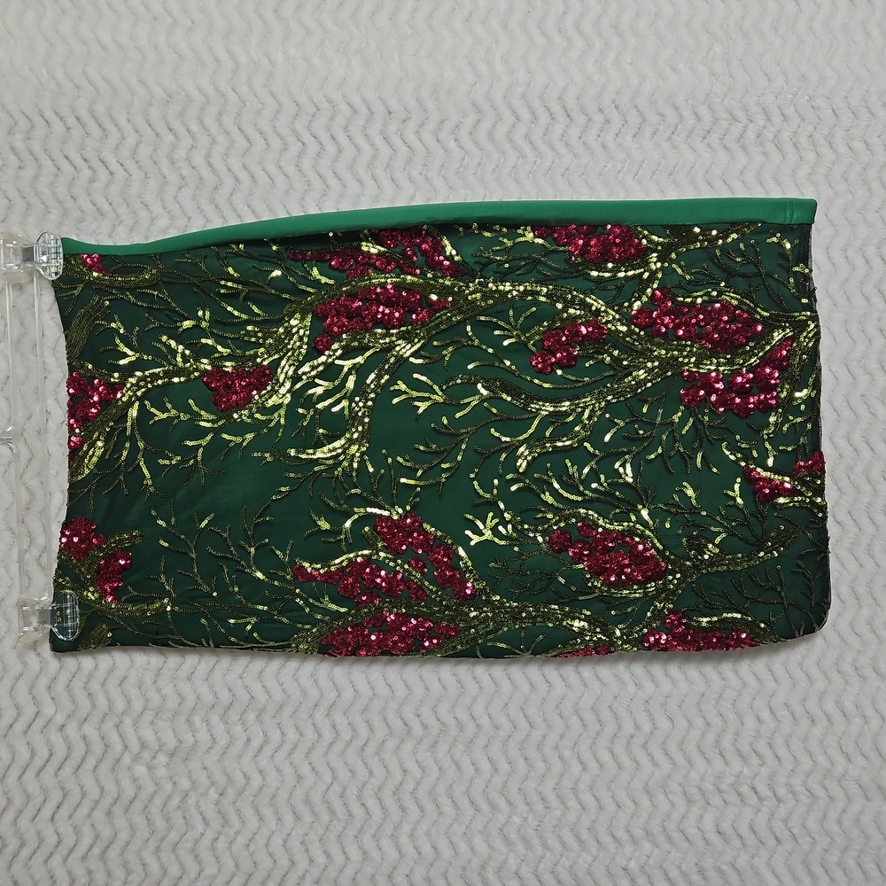 NWT Hesperus premium green/pink sequined embellished skirt.